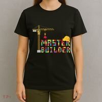 Master Builder Engineer Construction Building Bricks Blocks T-Shirt thumb 4