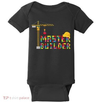 Master Builder Engineer Construction Building Bricks Blocks Baby Bodysuit