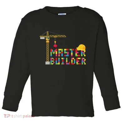 Master Builder Engineer Construction Building Bricks Blocks Toddler Long Sleeve