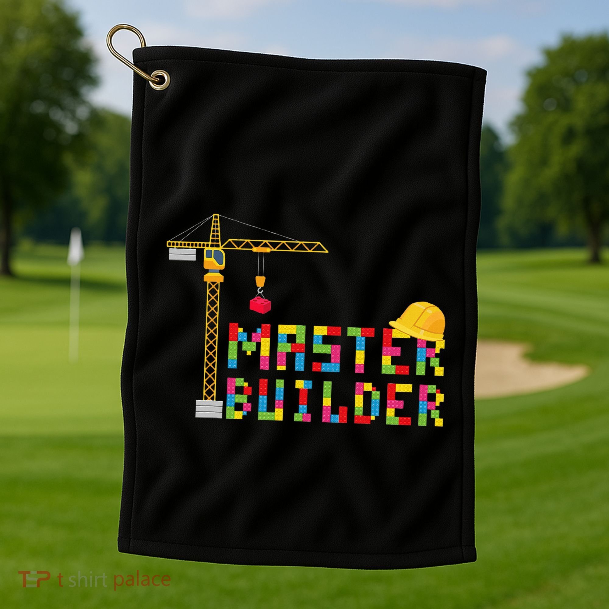 Master Builder Engineer Construction Building Bricks Blocks Golf Towel