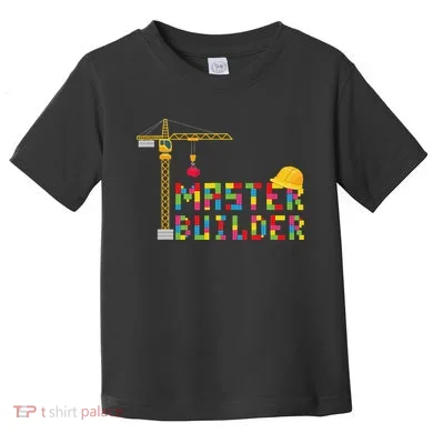 Master Builder Engineer Construction Building Bricks Blocks Toddler T-Shirt