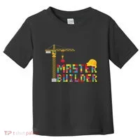 Master Builder Engineer Construction Building Bricks Blocks Toddler T-Shirt thumb 0