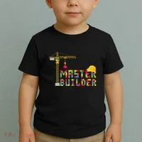 Master Builder Engineer Construction Building Bricks Blocks Toddler T-Shirt thumb 2