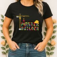 Master Builder Engineer Construction Building Bricks Blocks Women's T-Shirt thumb 2
