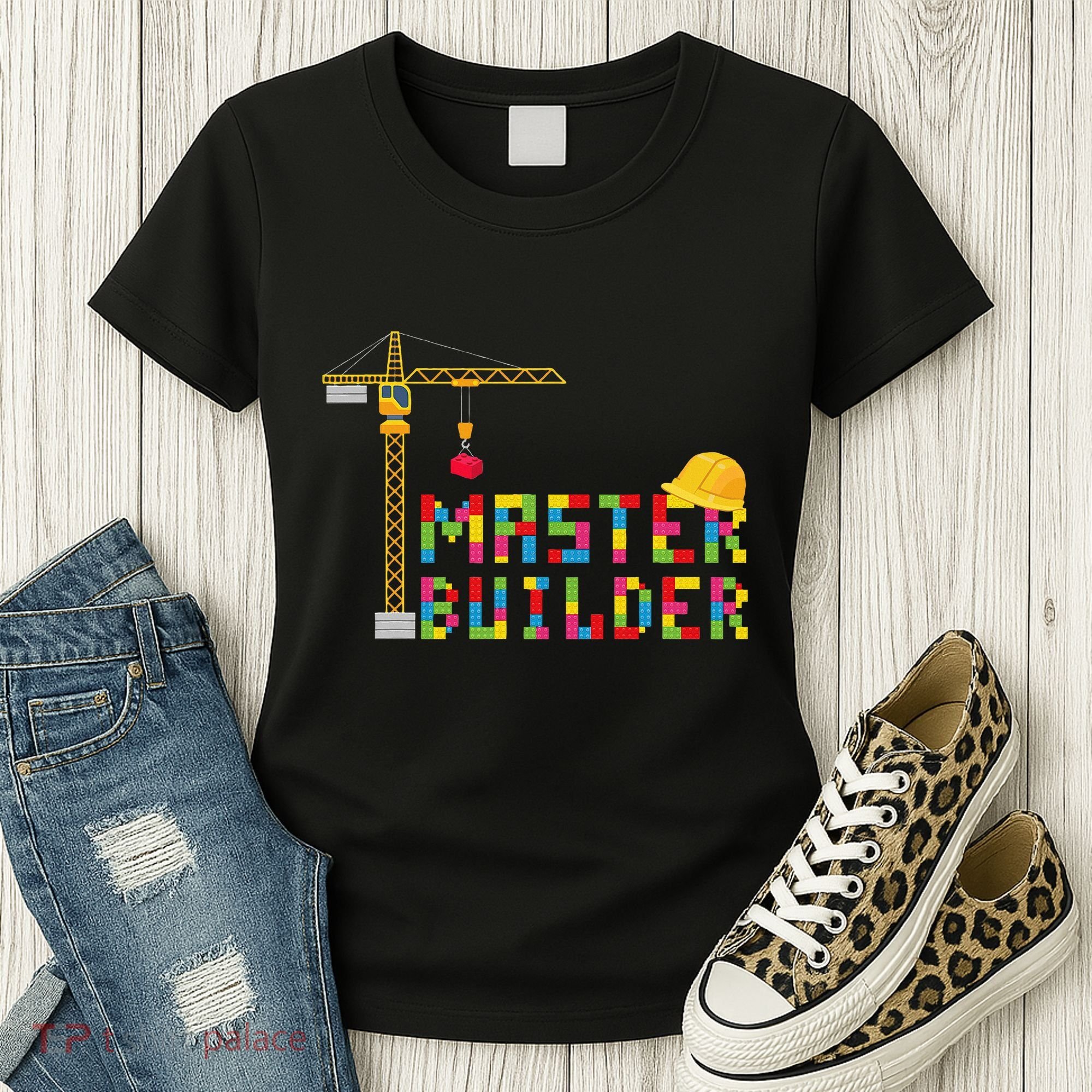 Master Builder Engineer Construction Building Bricks Blocks Women's T-Shirt