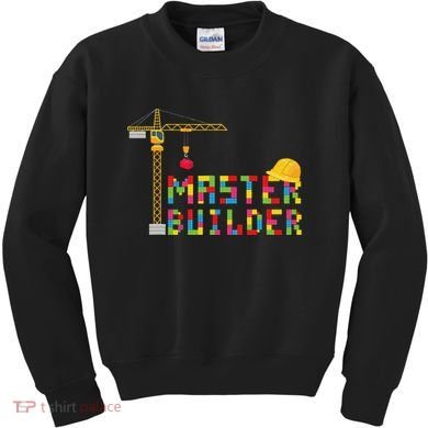 Master Builder Engineer Construction Building Bricks Blocks Kids Sweatshirt