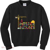Master Builder Engineer Construction Building Bricks Blocks Kids Sweatshirt thumb 0