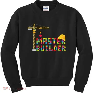 Master Builder Engineer Construction Building Bricks Blocks Kids Sweatshirt