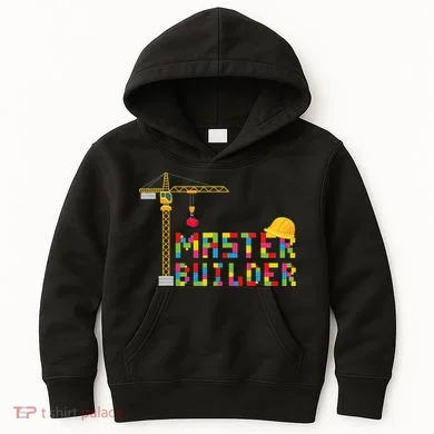 Master Builder Engineer Construction Building Bricks Blocks Kids Hoodie