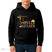 Master Builder Engineer Construction Building Bricks Blocks Kids Hoodie thumb 4