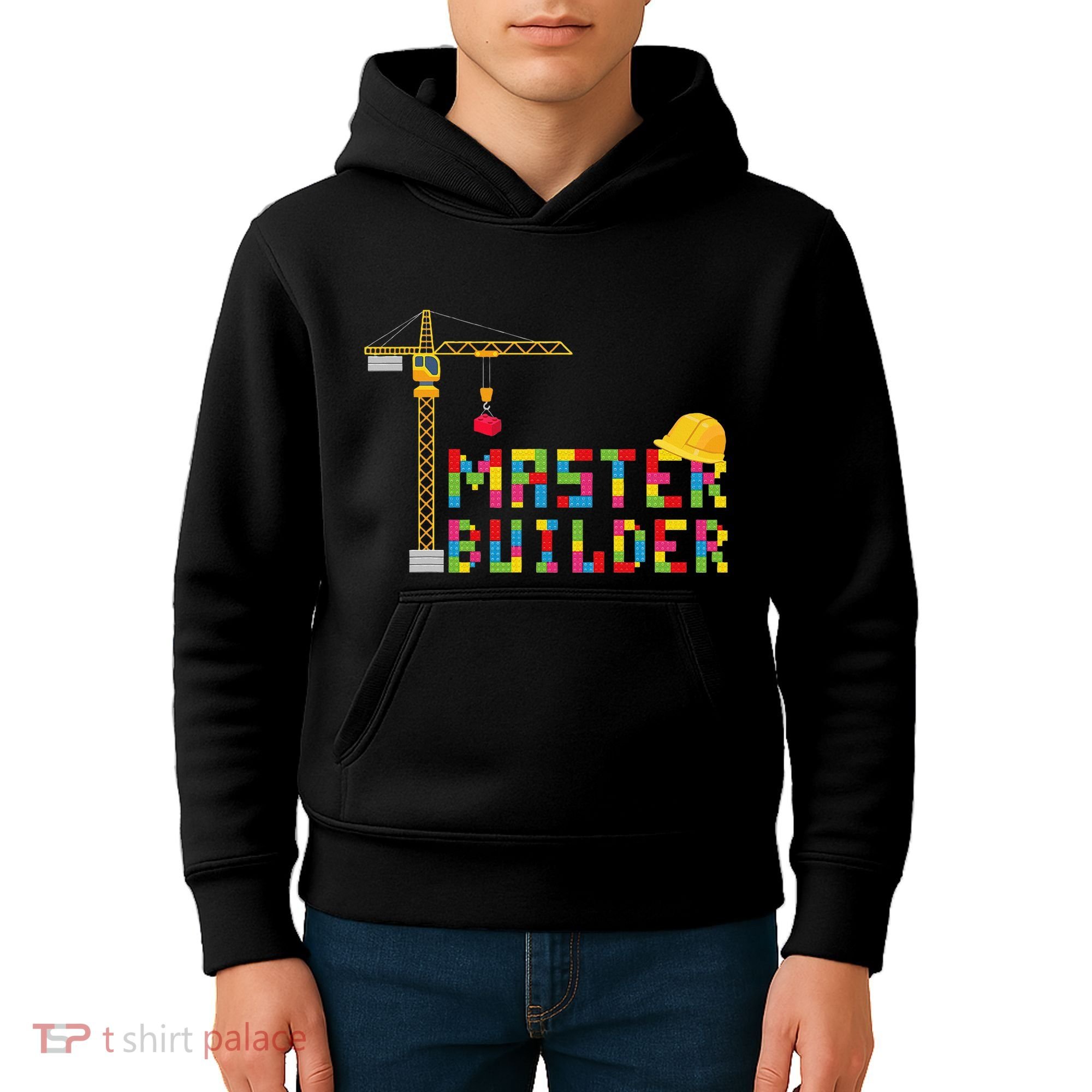 Master Builder Engineer Construction Building Bricks Blocks Kids Hoodie
