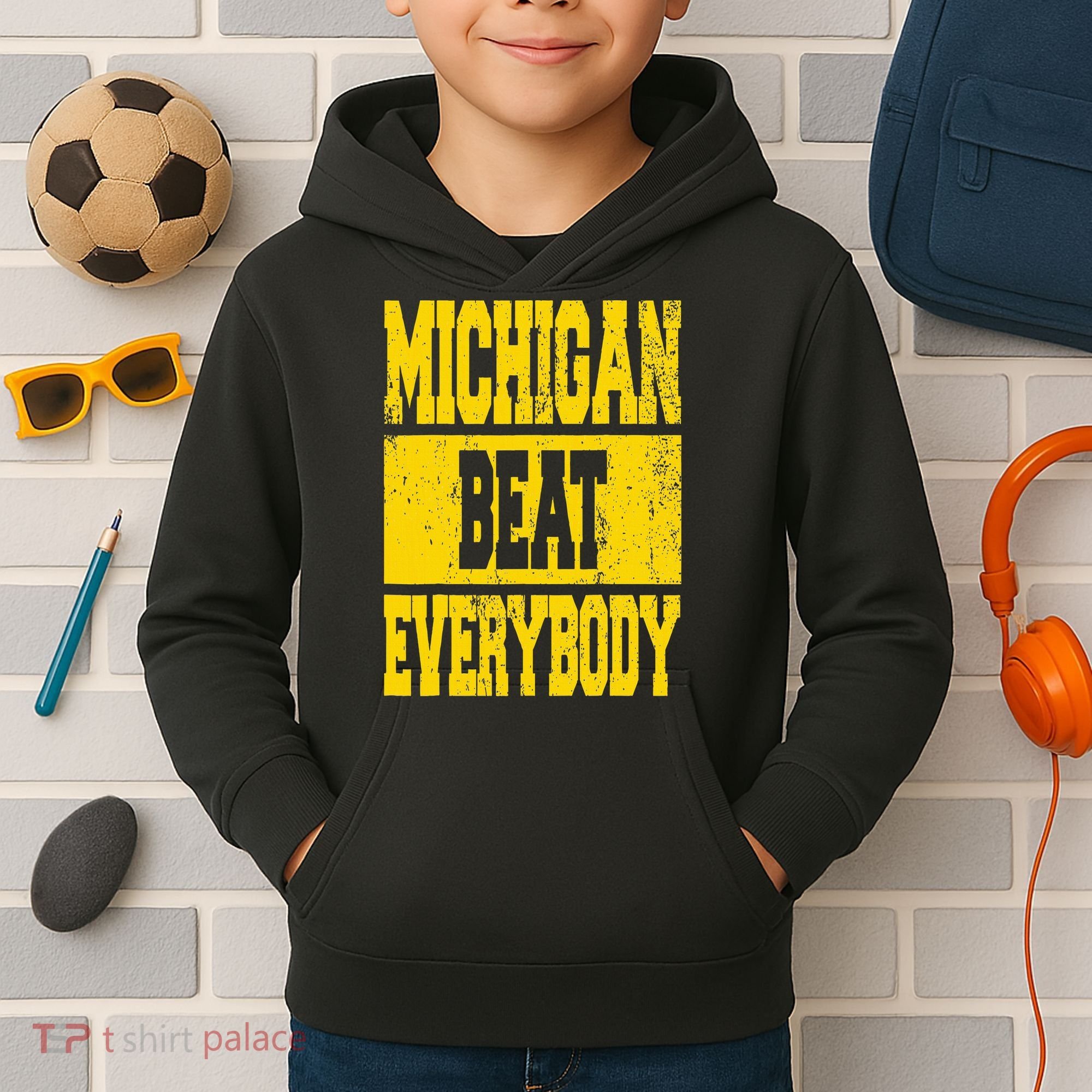 Michigan Beat Everybody Kids Hoodie