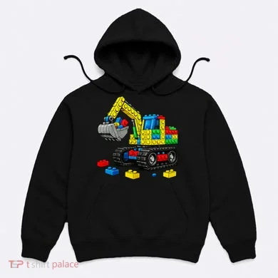  Master Builder Excavator Construction Building Bricks Blocks Hoodie