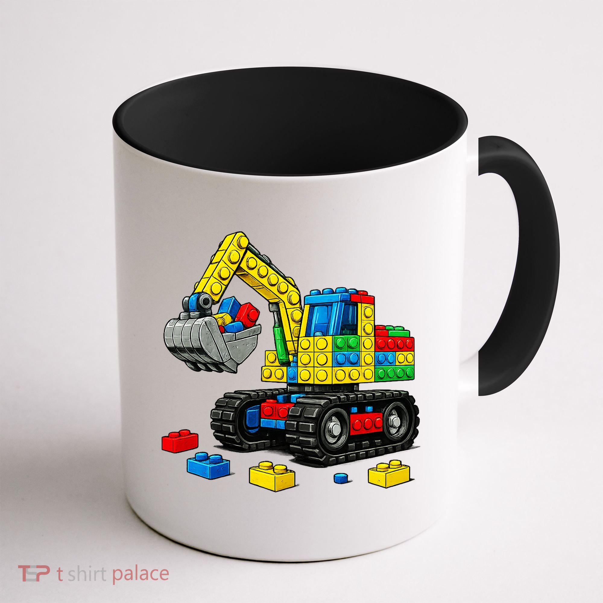  Master Builder Excavator Construction Building Bricks Blocks Coffee Mug