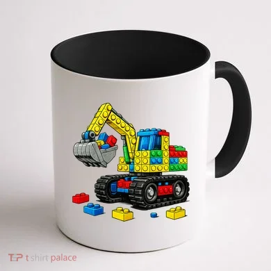  Master Builder Excavator Construction Building Bricks Blocks Coffee Mug back