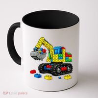  Master Builder Excavator Construction Building Bricks Blocks Coffee Mug thumb 0
