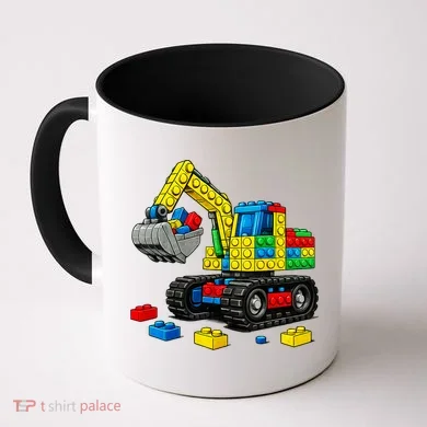  Master Builder Excavator Construction Building Bricks Blocks Coffee Mug