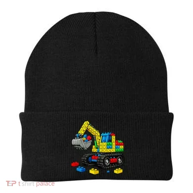 Master Builder Excavator Construction Building Bricks Blocks Beanie