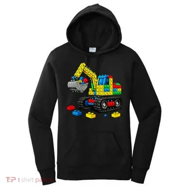  Master Builder Excavator Construction Building Bricks Blocks Women's Hoodie