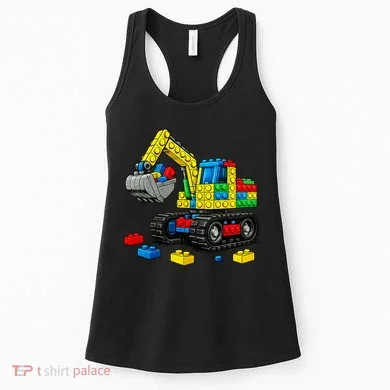  Master Builder Excavator Construction Building Bricks Blocks Women's Tank Top