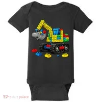  Master Builder Excavator Construction Building Bricks Blocks Baby Bodysuit thumb 0