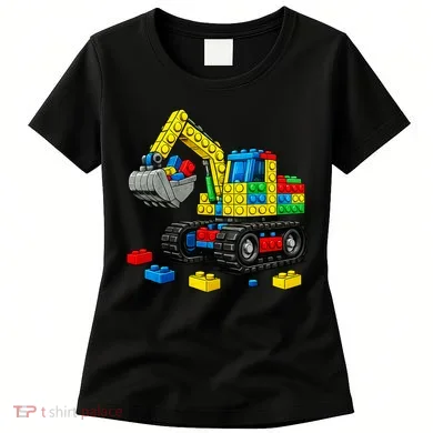  Master Builder Excavator Construction Building Bricks Blocks Women's T-Shirt