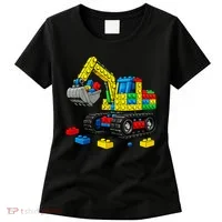  Master Builder Excavator Construction Building Bricks Blocks Women's T-Shirt thumb 0
