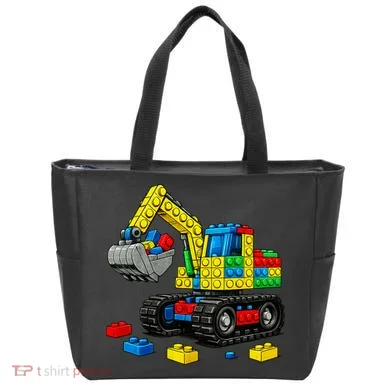 Master Builder Excavator Construction Building Bricks Blocks Tote Bag