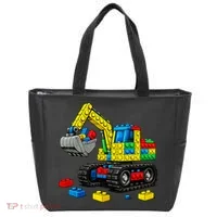  Master Builder Excavator Construction Building Bricks Blocks Tote Bag thumb 0