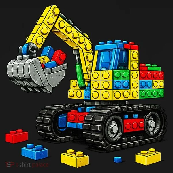  Master Builder Excavator Construction Building Bricks Blocks Tote Bag