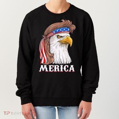 Merica Bald Eagle Mullet 4th Of July American Flag Women's Sweatshirt