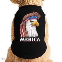 Merica Bald Eagle Mullet 4th Of July American Flag Doggie Tank thumb 0