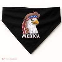 Merica Bald Eagle Mullet 4th Of July American Flag USA-Made Doggie Bandana thumb 0