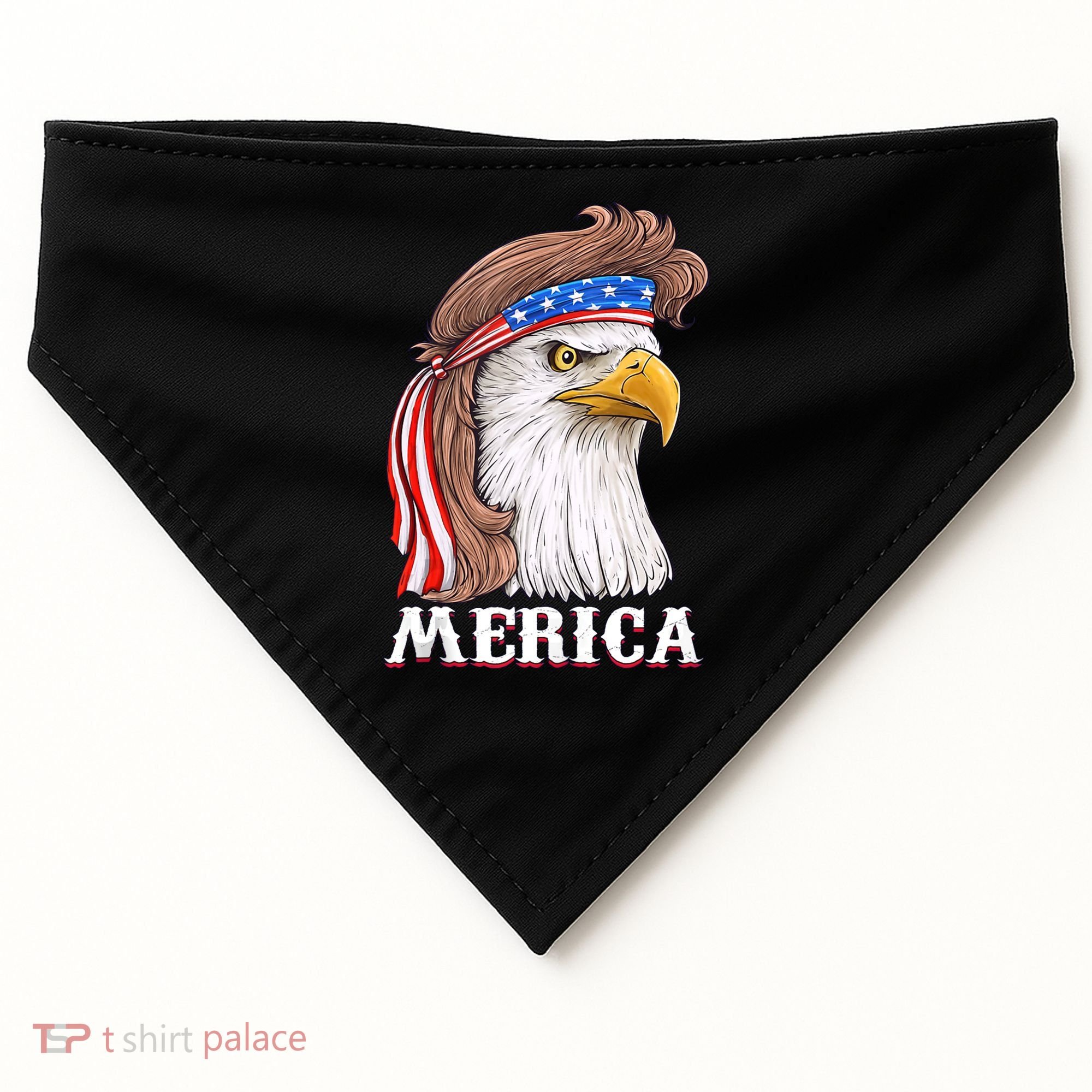 Merica Bald Eagle Mullet 4th Of July American Flag USA-Made Doggie Bandana
