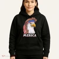 Merica Bald Eagle Mullet 4th Of July American Flag Hoodie thumb 5