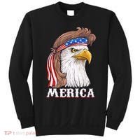 Merica Bald Eagle Mullet 4th Of July American Flag Sweatshirt thumb 0