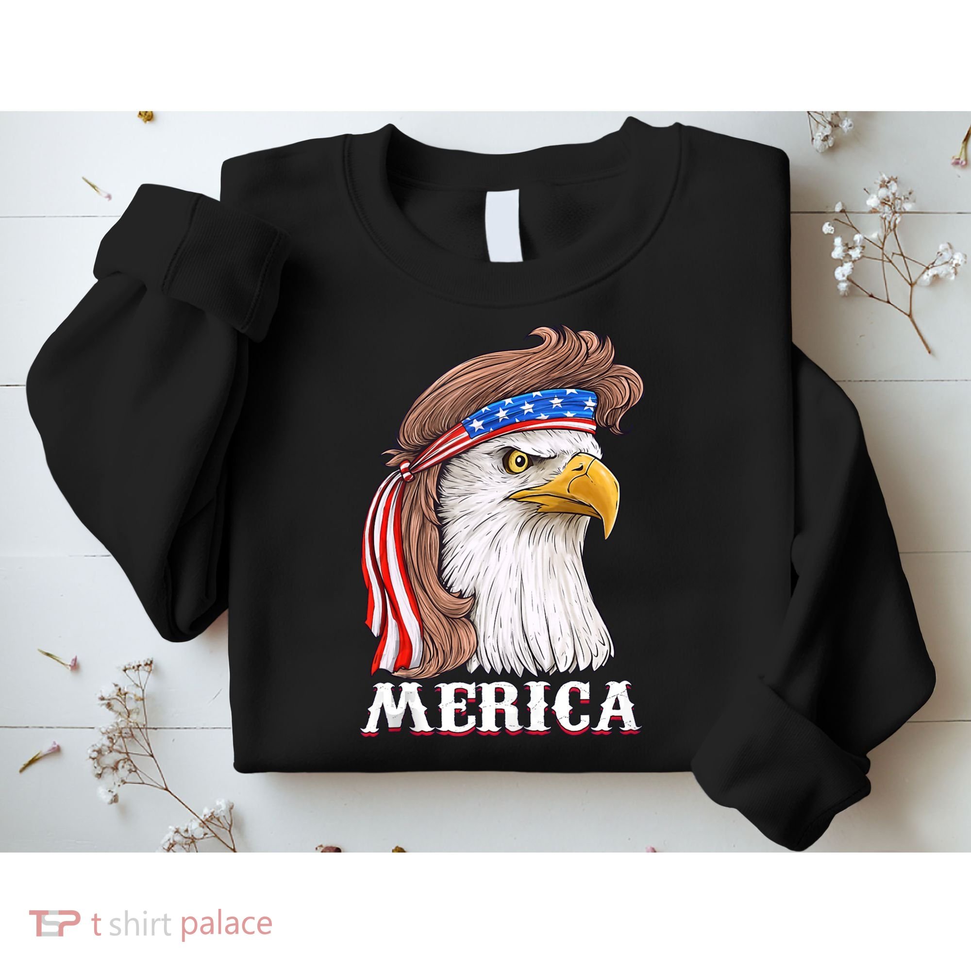 Merica Bald Eagle Mullet 4th Of July American Flag Sweatshirt