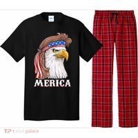 Merica Bald Eagle Mullet 4th Of July American Flag Pajama Set thumb 0