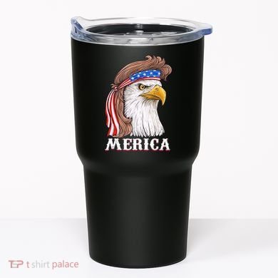 Merica Bald Eagle Mullet 4th Of July American Flag Tumbler