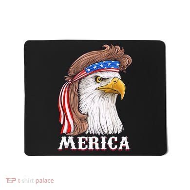 Merica Bald Eagle Mullet 4th Of July American Flag Mousepad