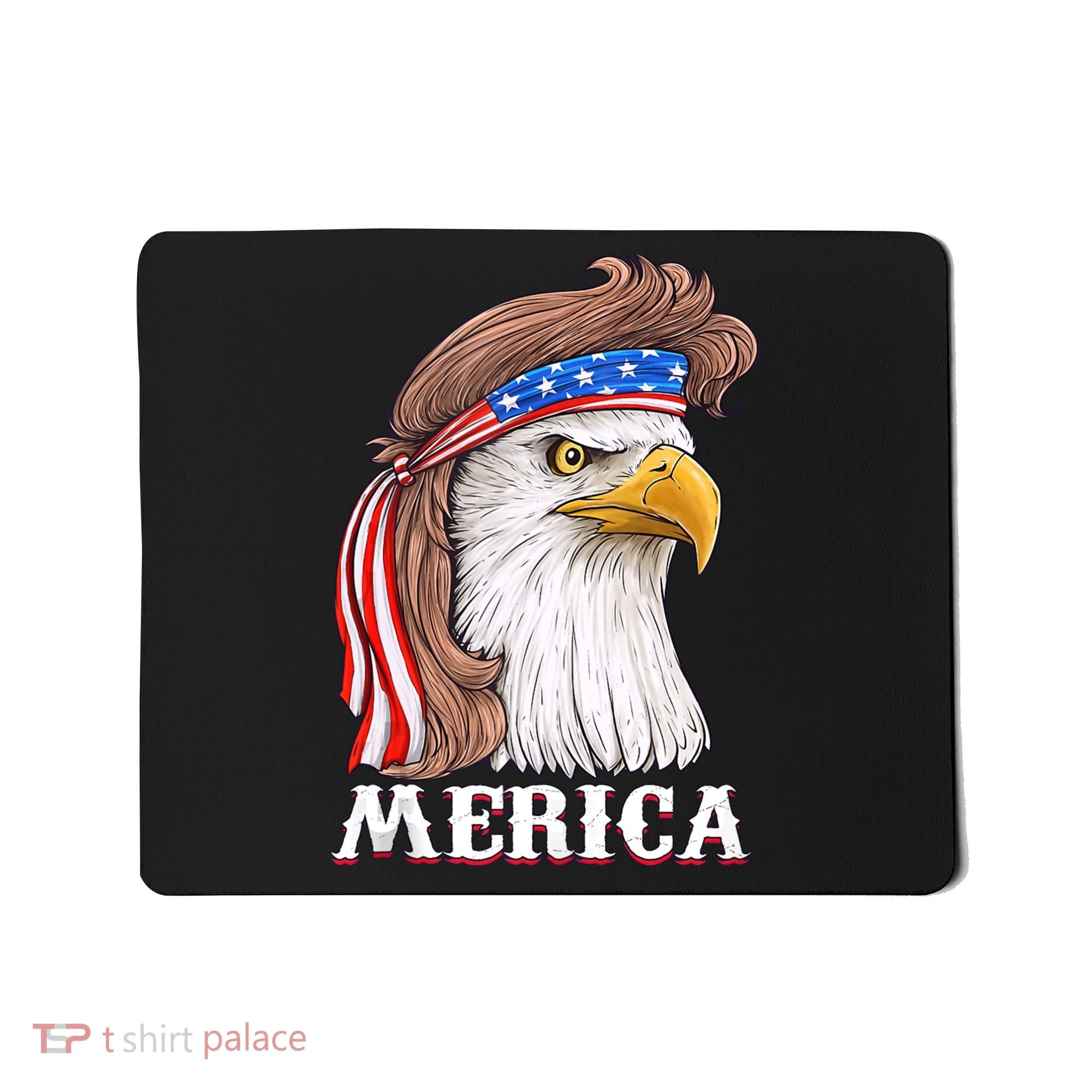 Merica Bald Eagle Mullet 4th Of July American Flag Mousepad