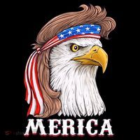 Merica Bald Eagle Mullet 4th Of July American Flag Mousepad thumb 1