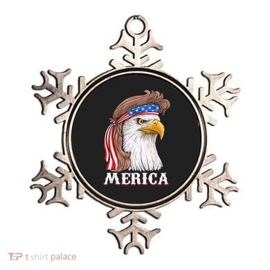 Merica Bald Eagle Mullet 4th Of July American Flag Ornament