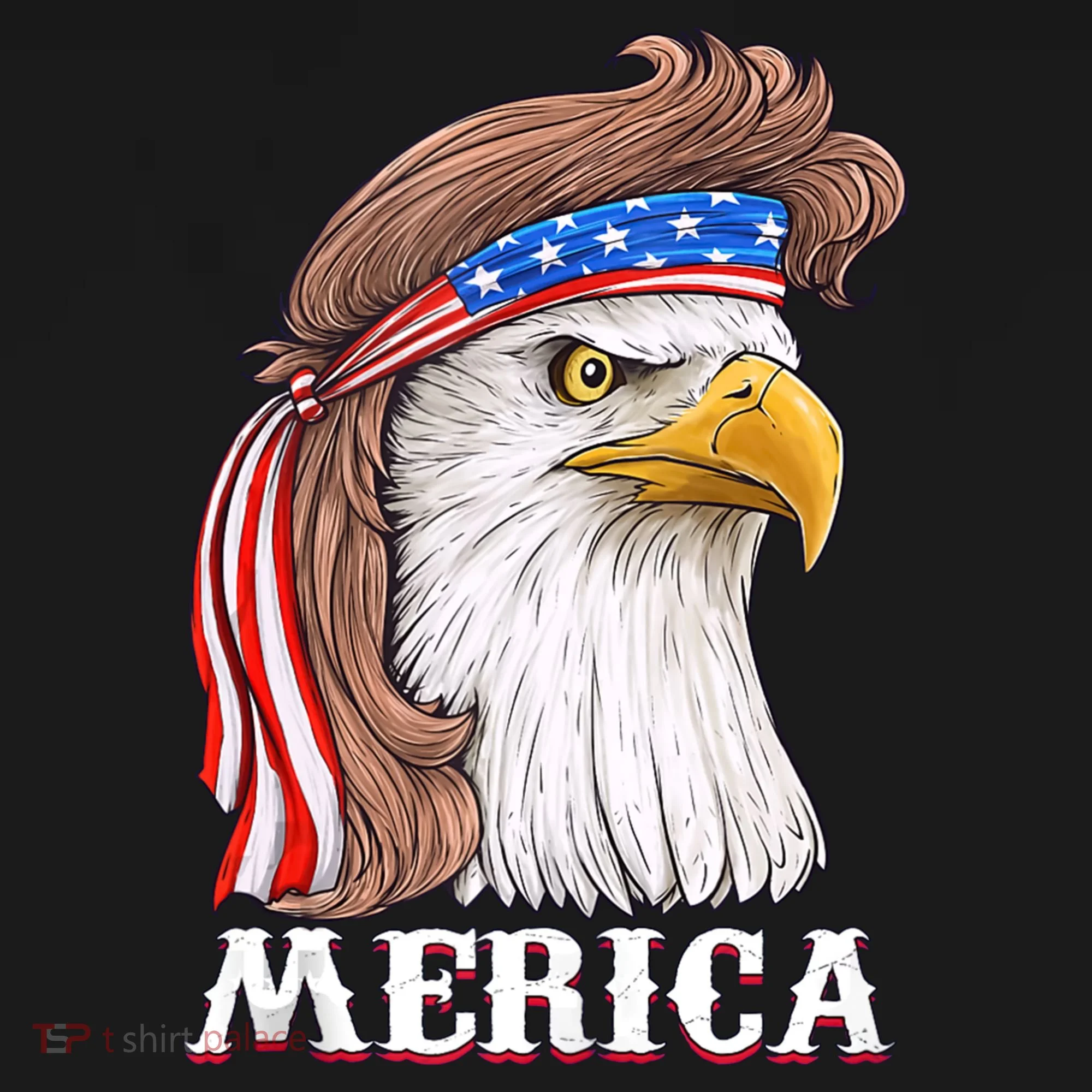 Merica Bald Eagle Mullet 4th Of July American Flag Ornament