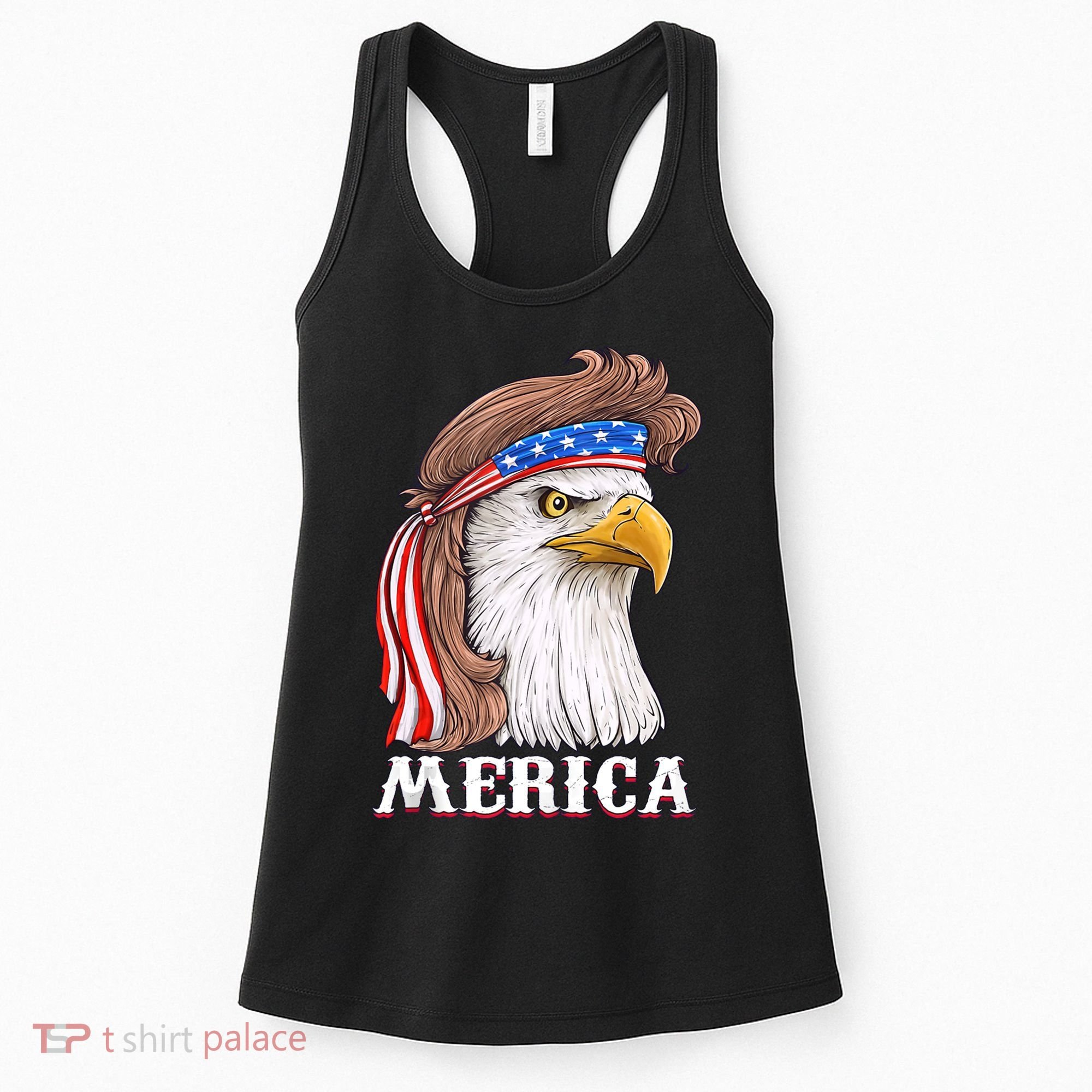 Merica Bald Eagle Mullet 4th Of July American Flag Women's Tank Top