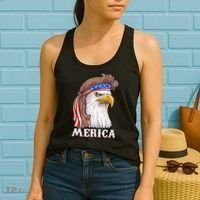 Merica Bald Eagle Mullet 4th Of July American Flag Women's Tank Top thumb 2