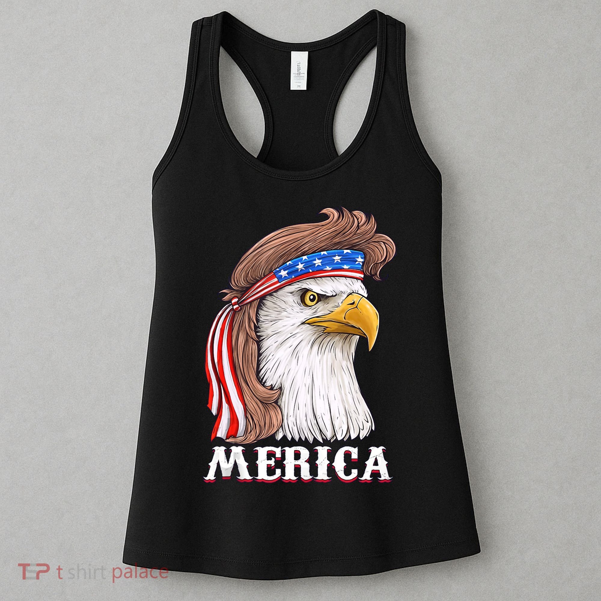 Merica Bald Eagle Mullet 4th Of July American Flag Women's Tank Top