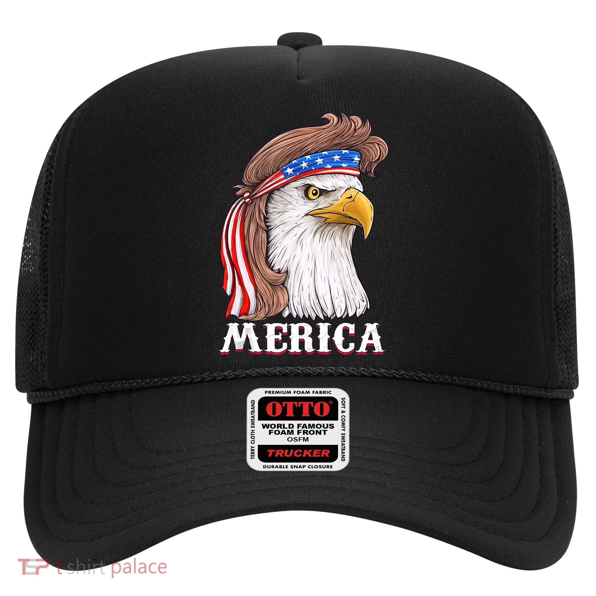 Merica Bald Eagle Mullet 4th Of July American Flag Hat