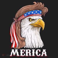 Merica Bald Eagle Mullet 4th Of July American Flag Hat thumb 2