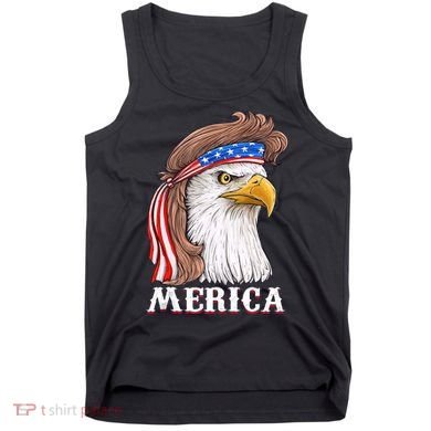 Merica Bald Eagle Mullet 4th Of July American Flag Tank Top